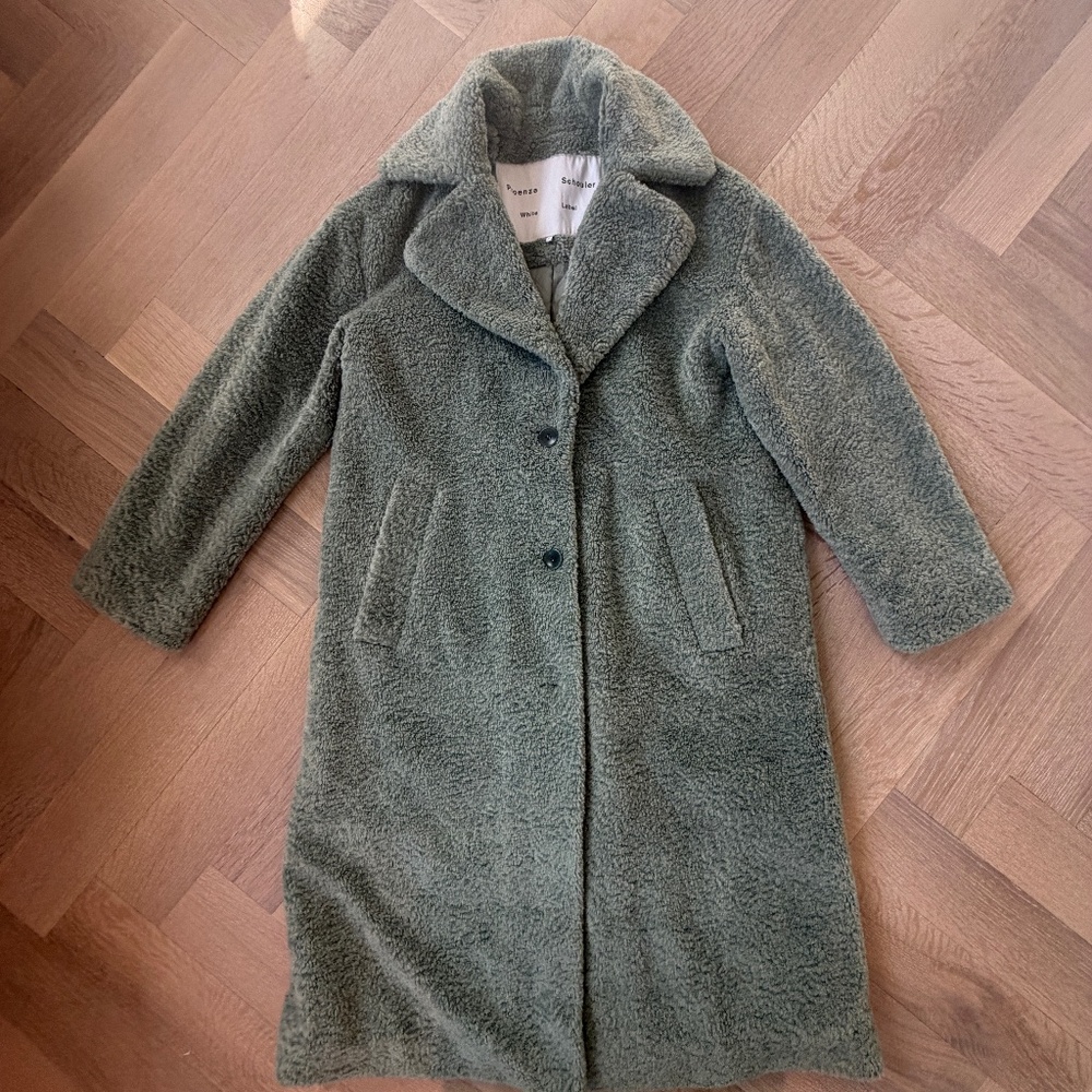 Proenza Schouler White Label Teddy Coat (pale green) Size S